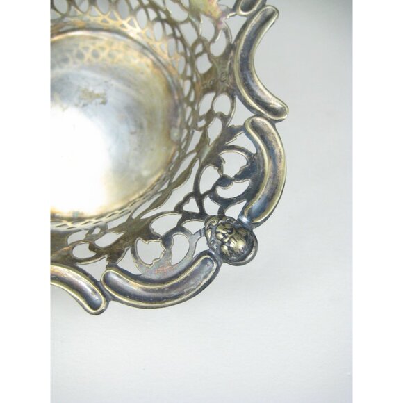 Vintage Victorian Style Silver Plate Decorative Basket Dish Bowl Filigree - Picture 6 of 16
